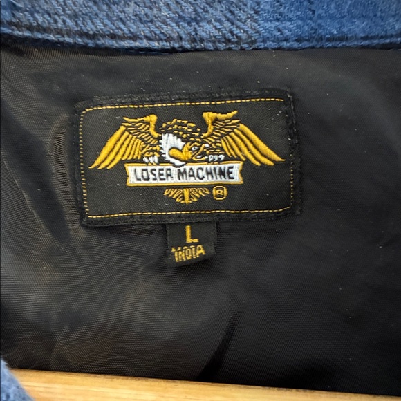 Loser Machine Blue and Black Plaid Button-Up Shirt - Picture 3 of 3